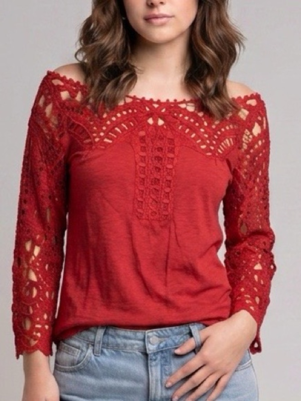 Sundance Antique Lace Top Size S